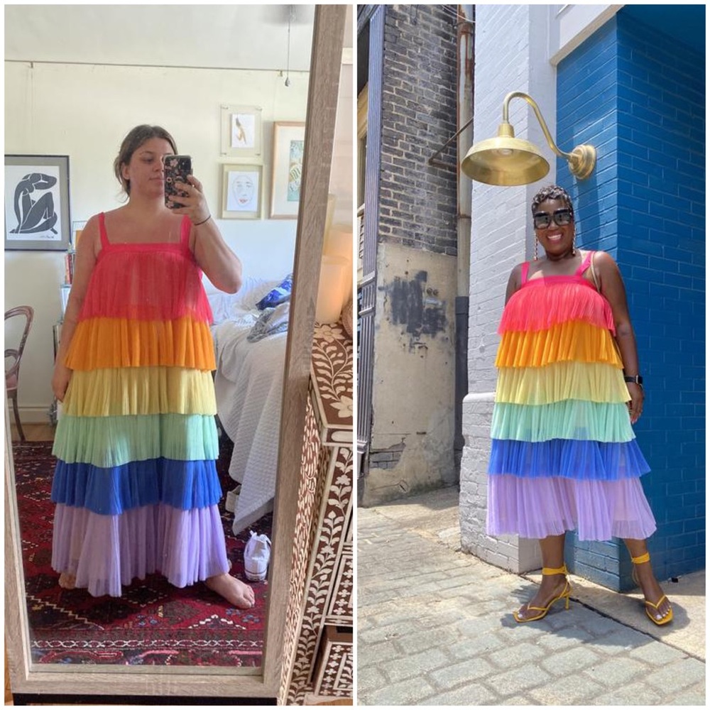 Anthropologie Hutch Rainbow Tiered Tulle Dress - Picture 3 of 7